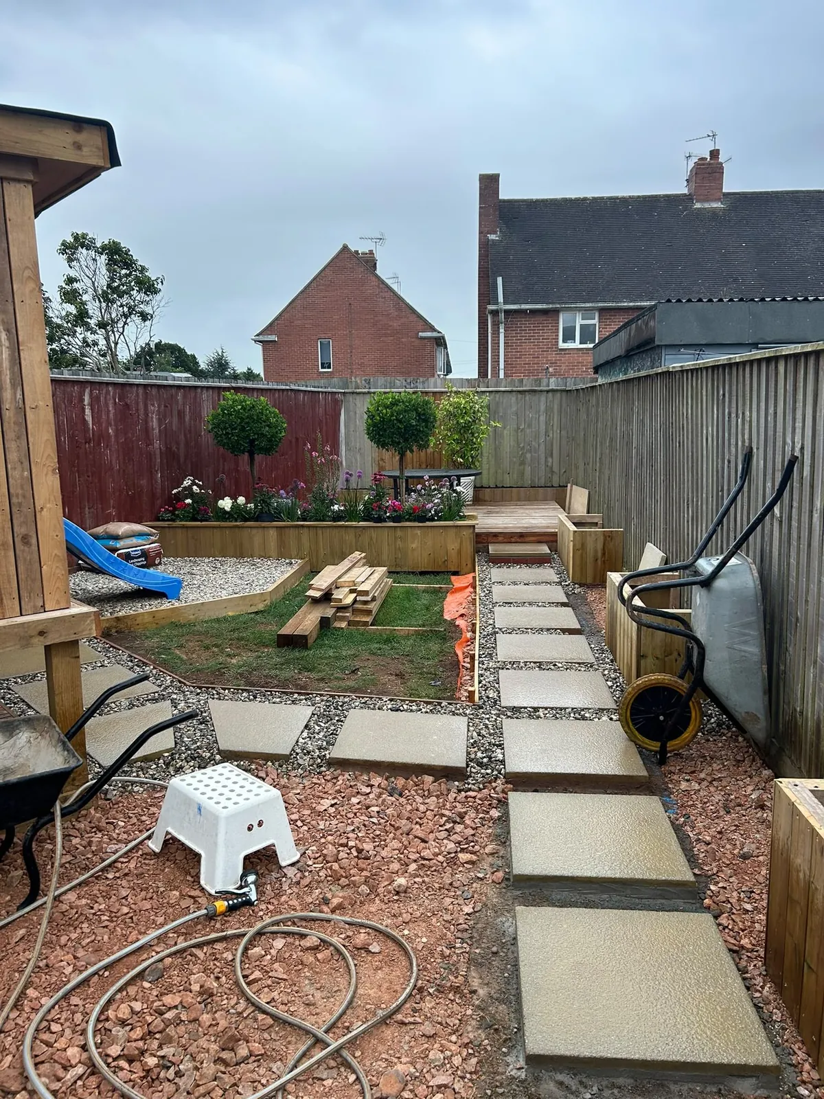 Garden raised beds and decking in Exeter after – finished by JCK Carpentry & Building